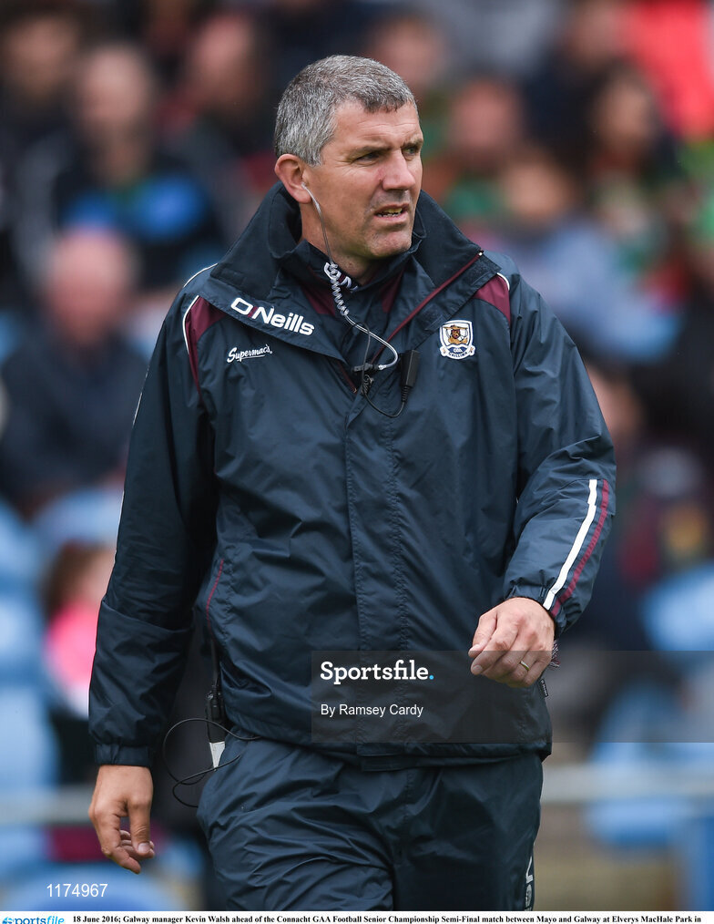 18 June 2016; Galway manager Kevin Walsh ahead of the Connacht GAA Football Senior Championship Semi-Final match between Mayo and Galway at Elverys MacHale Park in Castlebar, Co Mayo. Photo by Ramsey Cardy/Sportsfile