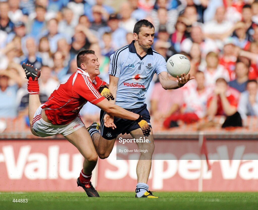 24 July 2010; Alan Brogan, Dublin, in action against Dessie Finnegan, Louth. GAA Football All-Ireland Senior Championship Qualifier, Round 4, Dublin v Louth, Croke Park, Dublin. Picture credit: Oliver McVeigh / SPORTSFILE