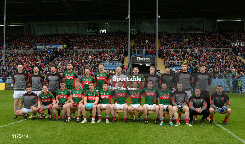 18 June 2016; The Mayo team before the Connacht GAA Football Senior Championship Semi-Final match between Mayo and Galway at Elverys MacHale Park in Castlebar, Co Mayo. Photo by Daire Brennan/Sportsfile