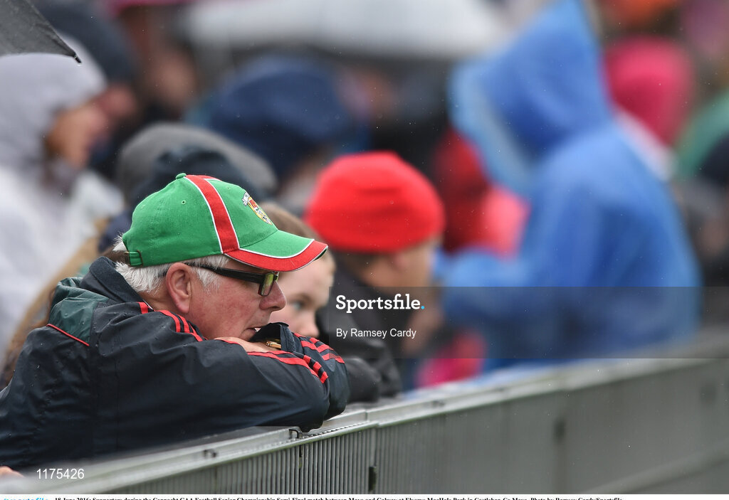 18 June 2016; Supporters during the Connacht GAA Football Senior Championship Semi-Final match between Mayo and Galway at Elverys MacHale Park in Castlebar, Co Mayo. Photo by Ramsey Cardy/Sportsfile