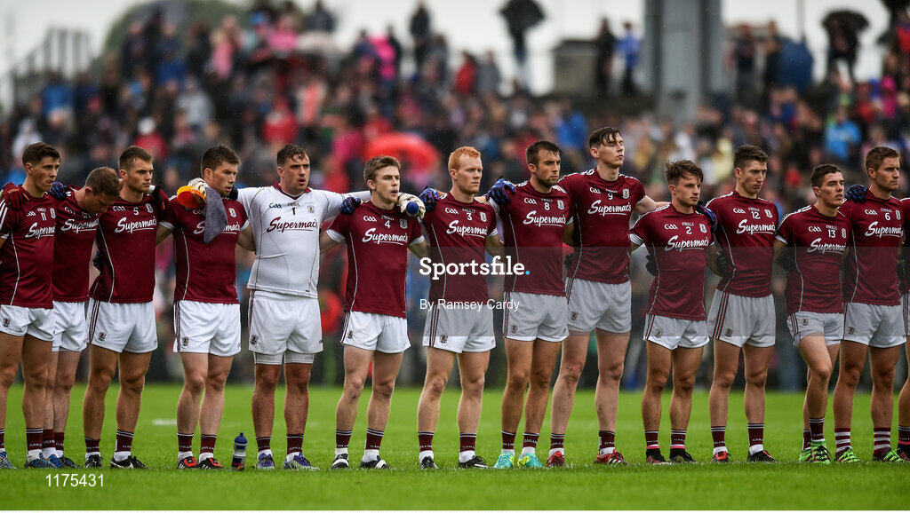 18 June 2016; The Galway team prior to the Connacht GAA Football Senior Championship Semi-Final match between Mayo and Galway at Elverys MacHale Park in Castlebar, Co Mayo. Photo by Ramsey Cardy/Sportsfile