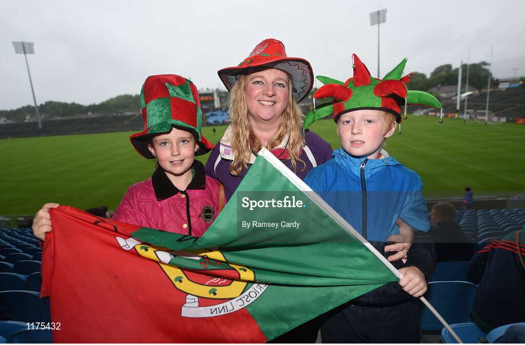 18 June 2016; Mayo supporters Alesha, Anna and Jack Rixen ahead of the Connacht GAA Football Senior Championship Semi-Final match between Mayo and Galway at Elverys MacHale Park in Castlebar, Co Mayo. Photo by Ramsey Cardy/Sportsfile