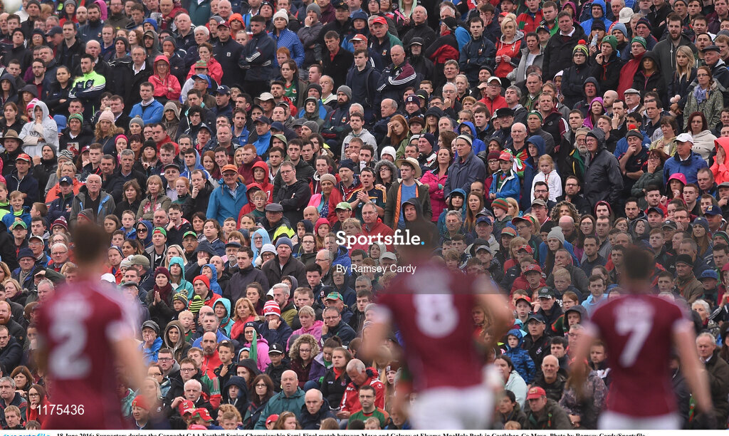 18 June 2016; Supporters during the Connacht GAA Football Senior Championship Semi-Final match between Mayo and Galway at Elverys MacHale Park in Castlebar, Co Mayo. Photo by Ramsey Cardy/Sportsfile