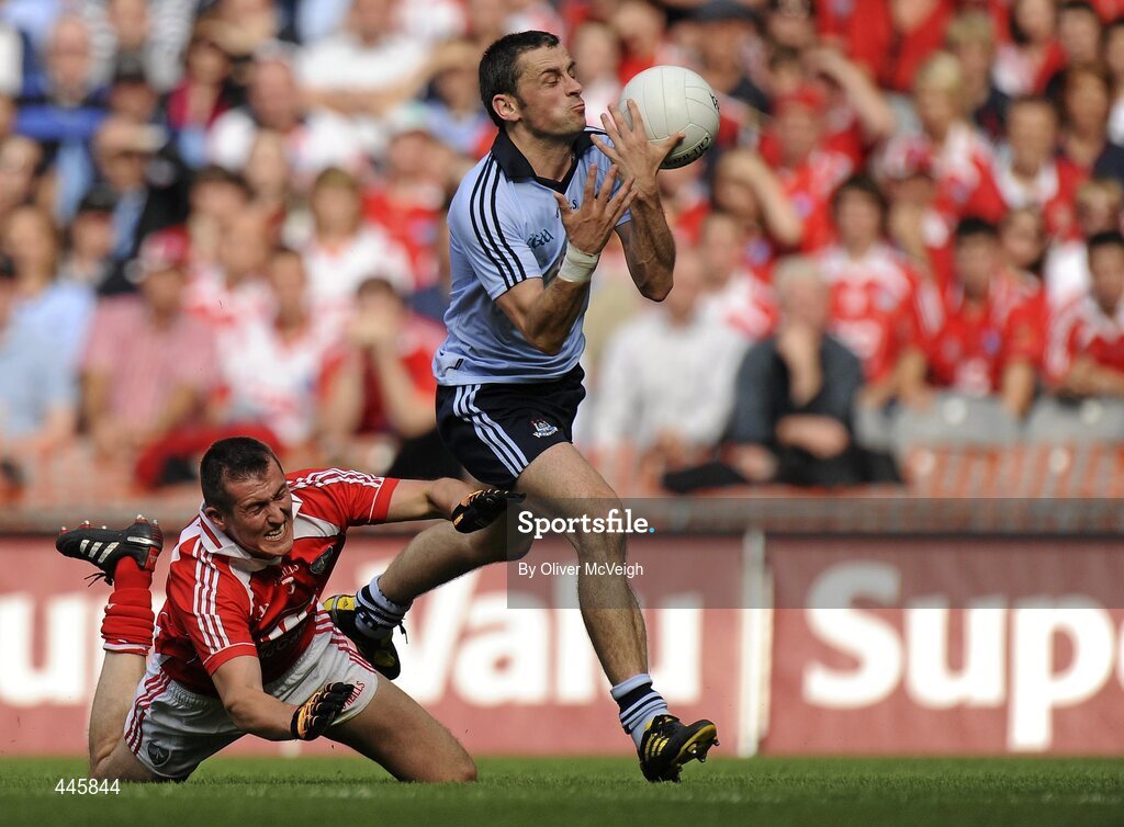 24 July 2010; Alan Brogan, Dublin, in action against Dessie Finnegan, Louth. GAA Football All-Ireland Senior Championship Qualifier, Round 4, Dublin v Louth, Croke Park, Dublin. Picture credit: Oliver McVeigh / SPORTSFILE