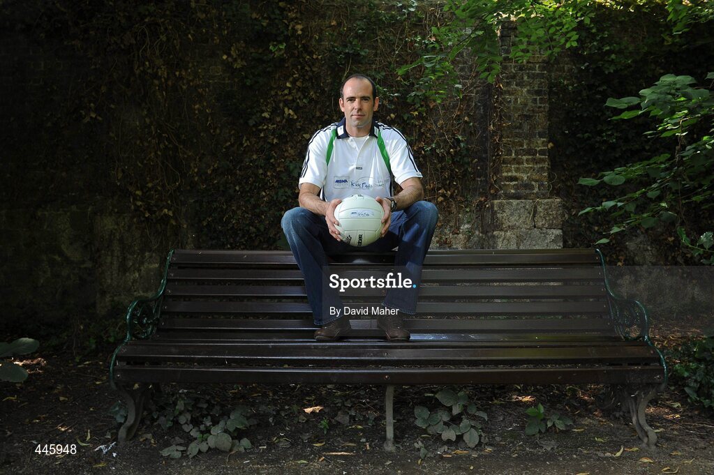 28 July 2010; Dermot Earley, Kildare, at the launch of the MBNA Kick Fada 2010. The 11th annual MBNA Kick Fada will take place at Bray Emmets GAA Club on Saturday 11th September and will feature over 20 stars of inter county Gaelic football. Bank of America and MBNA, Hatch Street, Dublin and Iveagh Gardens. Picture credit: David Maher / SPORTSFILE