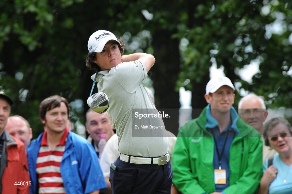 28 July 2010; Rory Mcllroy watches his drive from the 5th tee box. 3 Irish Open Golf Championship - Pro Am, Killeen Course, Killarney Golf & Fishing Club, Killarney, Co. Kerry. Picture credit: Matt Browne / SPORTSFILE
