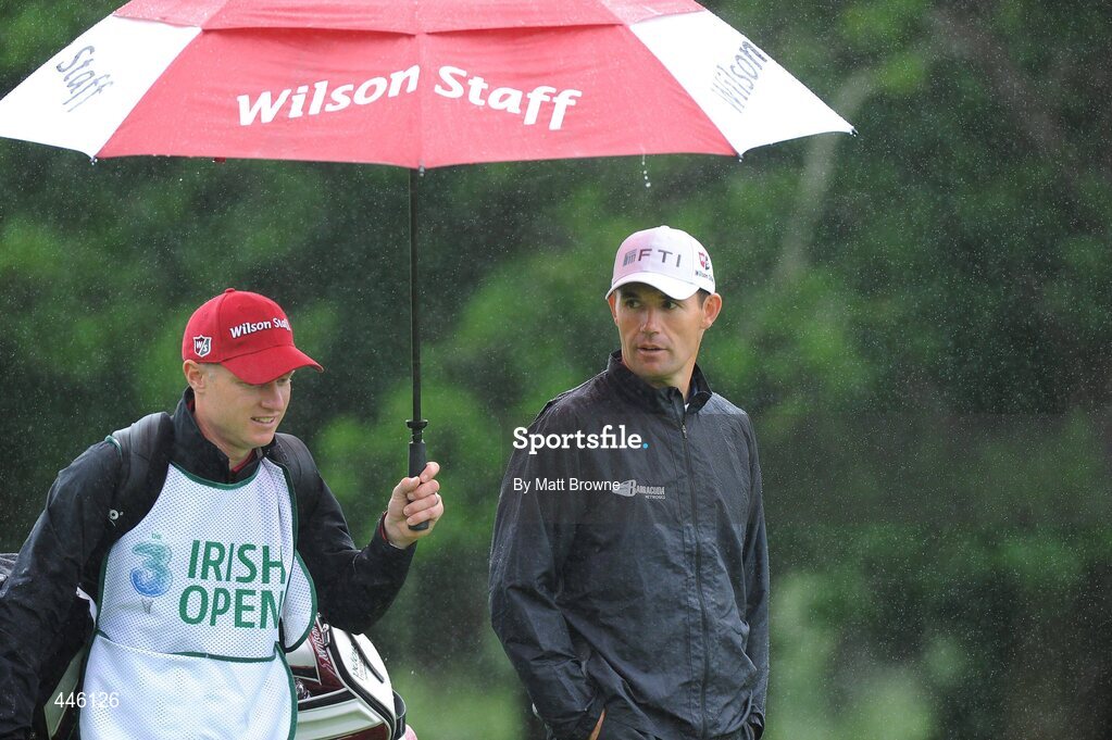 28 July 2010; Padraig Harrington with his caddy Ronan Flood on the 9th fairway. 3 Irish Open Golf Championship - Pro Am, Killeen Course, Killarney Golf & Fishing Club, Killarney, Co. Kerry. Picture credit: Matt Browne / SPORTSFILE