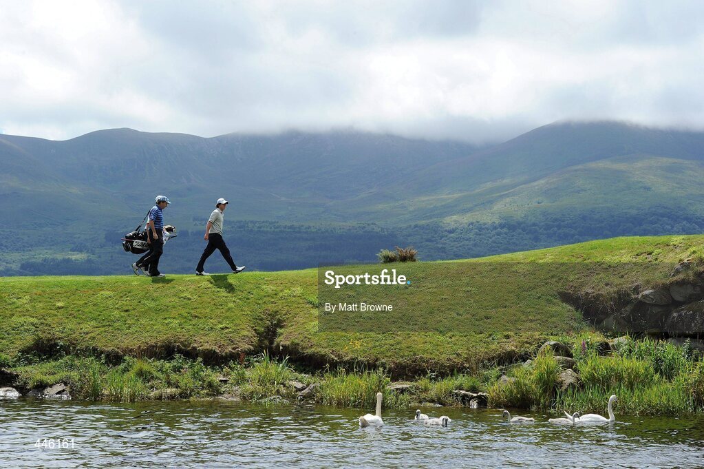 28 July 2010; Rory Mcllroy makes his way to the 4th tee box with his caddy JP Fitzgerald. 3 Irish Open Golf Championship - Pro Am, Killeen Course, Killarney Golf & Fishing Club, Killarney, Co. Kerry. Picture credit: Matt Browne / SPORTSFILE