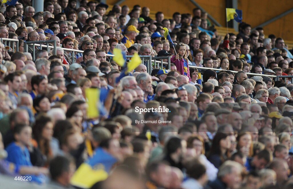 28 July 2010; Spectators watch on during the game. Bord Gáis Energy GAA Hurling Under 21 Munster Championship Final, Tipperary v Clare, Semple Stadium, Thurles, Co. Tipperary. Picture credit: Diarmuid Greene / SPORTSFILE