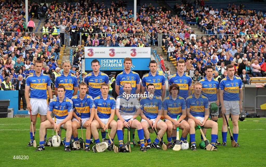 28 July 2010; The Tipperary team. Bord Gáis Energy GAA Hurling Under 21 Munster Championship Final, Tipperary v Clare, Semple Stadium, Thurles, Co. Tipperary. Picture credit: Diarmuid Greene / SPORTSFILE