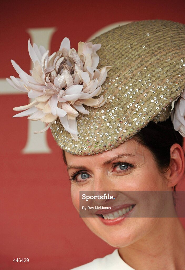 29 July 2010; Annmarie O'Leary, from Camp, Tralee, Co. Kerry, winner of Anthony Ryan's Best Dressed Lady competition on Ladies' Day at the Galway Races. Galway Racing Festival 2010, Ballybrit, Galway. Picture credit: Ray McManus / SPORTSFILE
