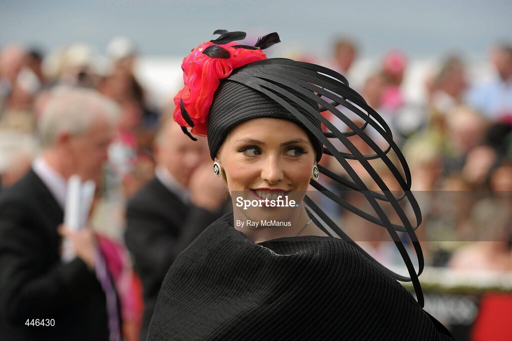 29 July 2010; Aoife Ryan, from Salthill, Co. Galway, who won the best hat competition on Ladies' Day at the Galway Races. Galway Racing Festival 2010, Ballybrit, Galway. Picture credit: Ray McManus / SPORTSFILE