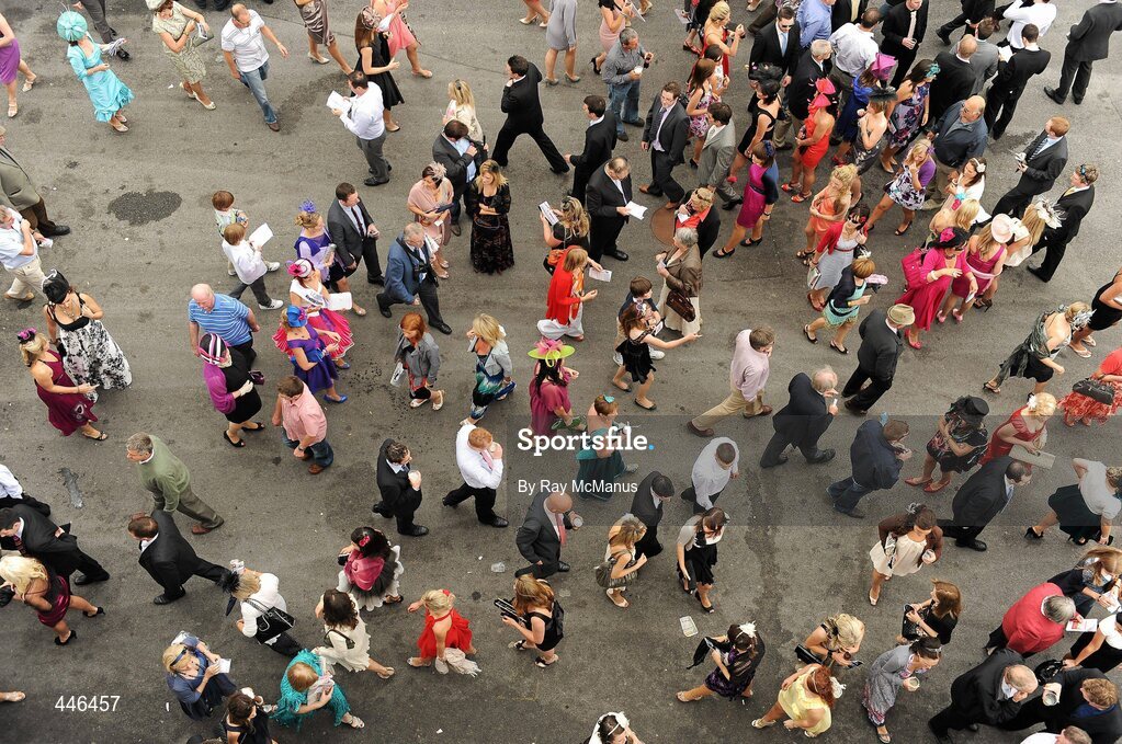 29 July 2010; A section of the 44,418 patrons who attended the meeting make their way to and from the Grandstand. Galway Racing Festival 2010, Ballybrit, Galway. Picture credit: Ray McManus / SPORTSFILE