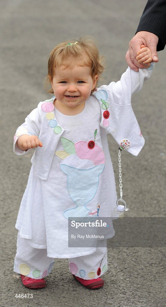 29 July 2010; Fifteen month old Willow McIntyre, from Culmore, Derry, at the races. Galway Racing Festival 2010, Ballybrit, Galway. Picture credit: Ray McManus / SPORTSFILE