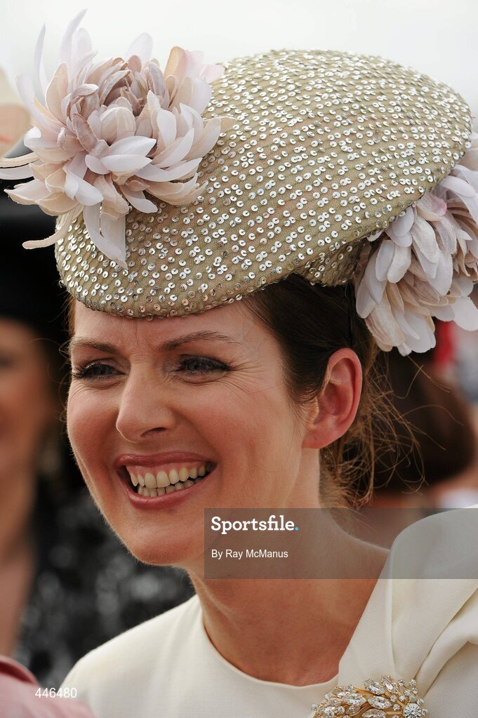 29 July 2010; Annmarie O'Leary, from Camp, Tralee, Co. Kerry, winner of Anthony Ryan's Best Dressed Lady competition on Ladies' Day at the Galway Races. Galway Racing Festival 2010, Ballybrit, Galway. Picture credit: Ray McManus / SPORTSFILE