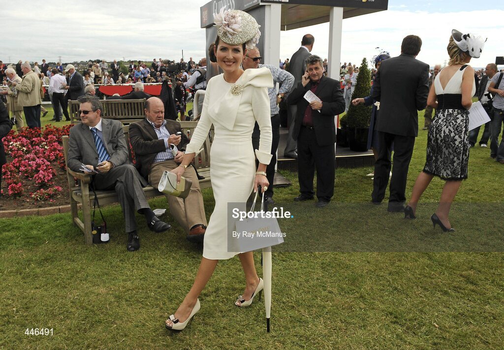 29 July 2010; Annmarie O'Leary, from Camp, Tralee, Co. Kerry, winner of Anthony Ryan's Best Dressed Lady competition on Ladies' Day at the Galway Races. Galway Racing Festival 2010, Ballybrit, Galway. Picture credit: Ray McManus / SPORTSFILE