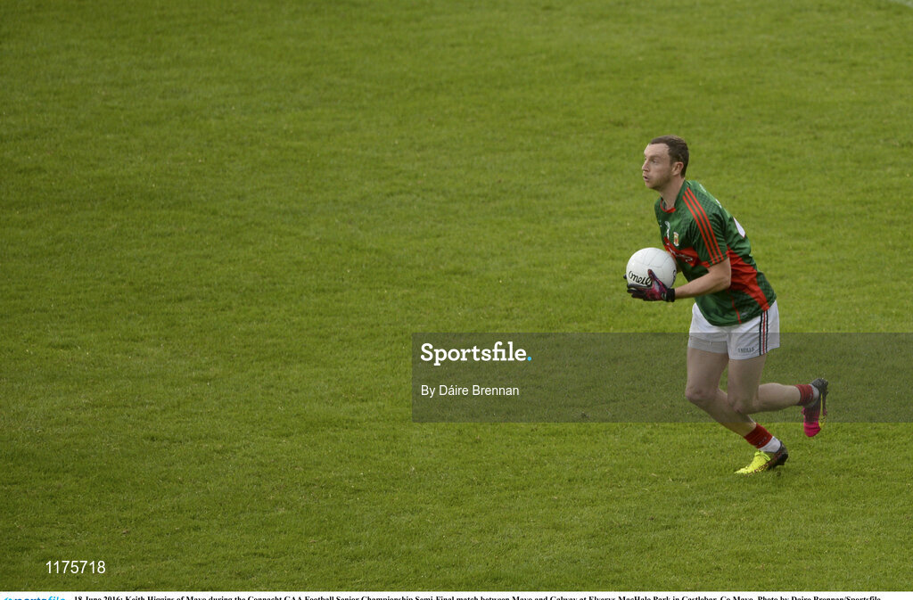 18 June 2016; Keith Higgins of Mayo during the Connacht GAA Football Senior Championship Semi-Final match between Mayo and Galway at Elverys MacHale Park in Castlebar, Co Mayo. Photo by Daire Brennan/Sportsfile
