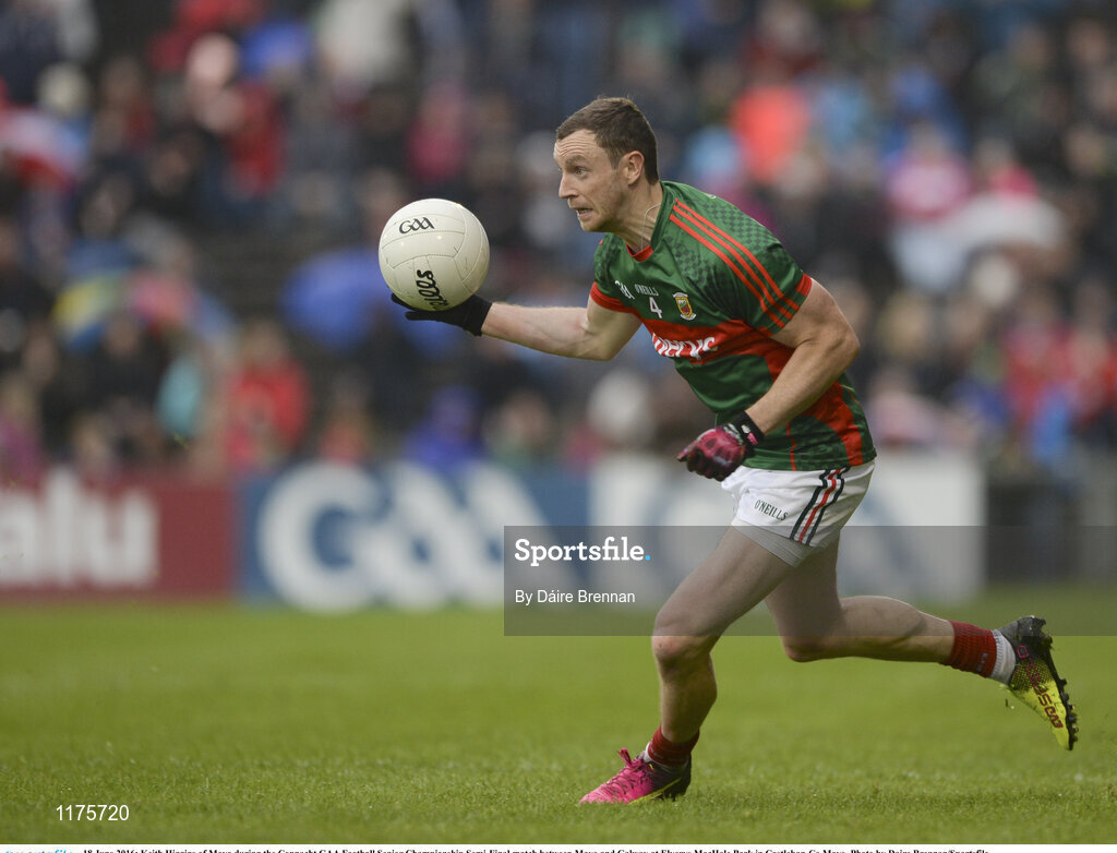 18 June 2016; Keith Higgins of Mayo during the Connacht GAA Football Senior Championship Semi-Final match between Mayo and Galway at Elverys MacHale Park in Castlebar, Co Mayo. Photo by Daire Brennan/Sportsfile