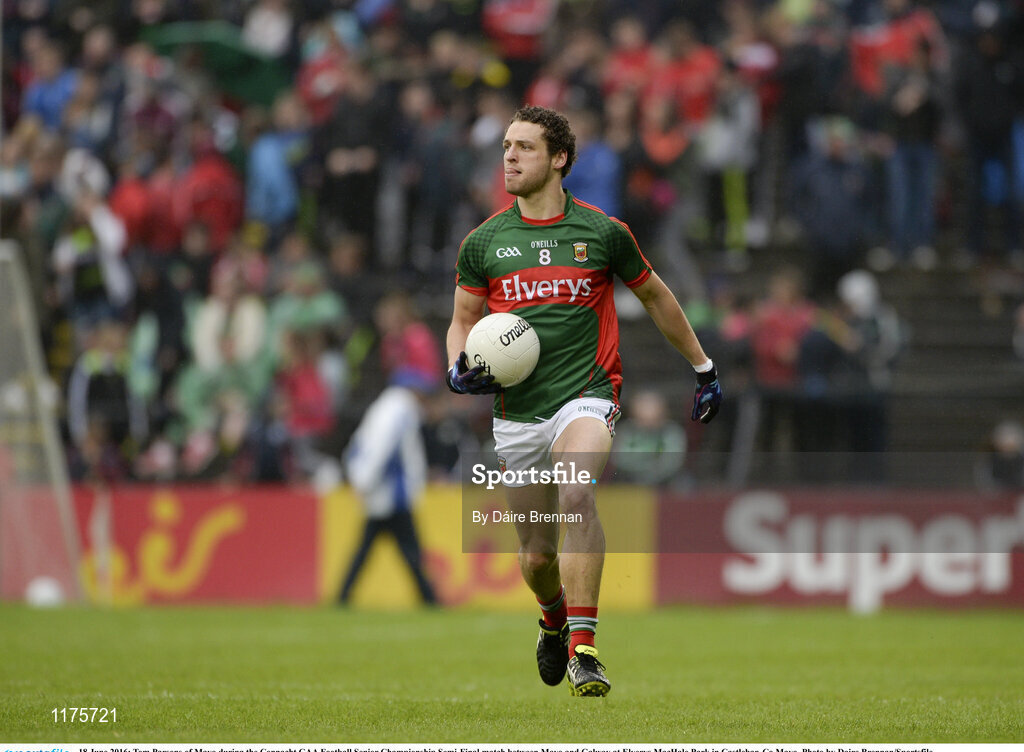18 June 2016; Tom Parsons of Mayo during the Connacht GAA Football Senior Championship Semi-Final match between Mayo and Galway at Elverys MacHale Park in Castlebar, Co Mayo. Photo by Daire Brennan/Sportsfile