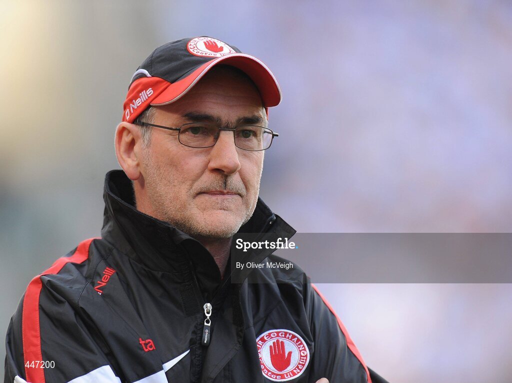 31 July 2010; Tyrone manager Mickey Harte during the closing minutes of the game. GAA Football All-Ireland Senior Championship Quarter-Final, Tyrone v Dublin, Croke Park, Dublin. Picture credit: Oliver McVeigh / SPORTSFILE