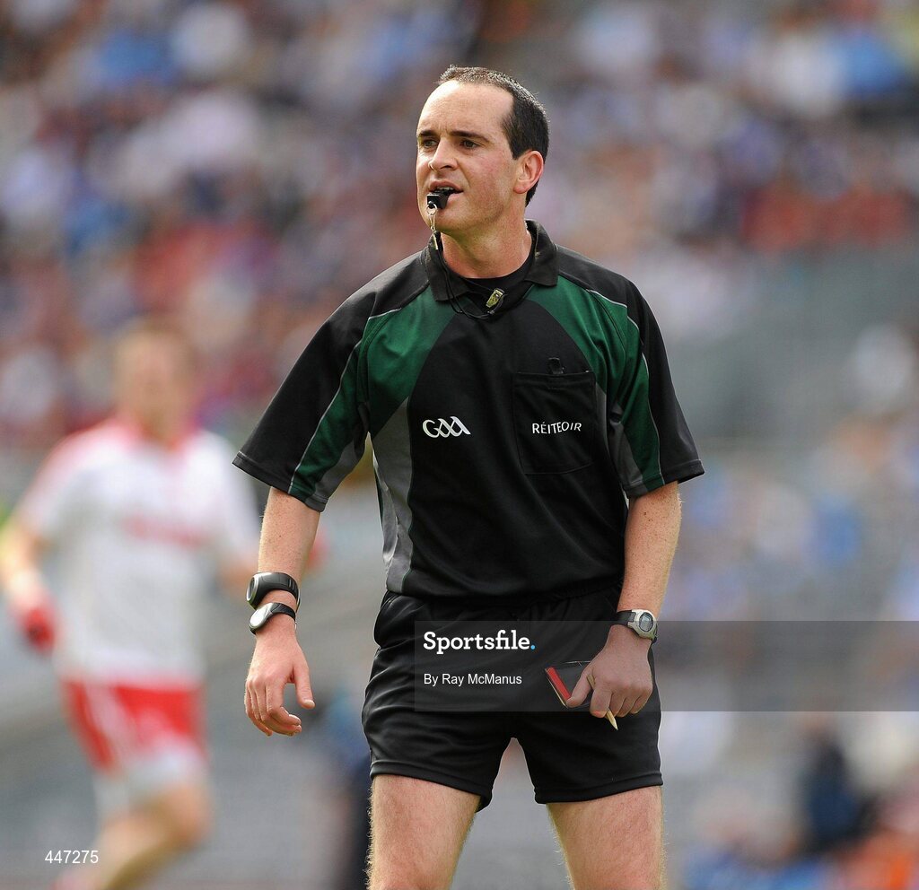 31 July 2010; Match referee David Goldrick. GAA Football All-Ireland Senior Championship Quarter-Final, Tyrone v Dublin, Croke Park, Dublin. Picture credit: Ray McManus / SPORTSFILE