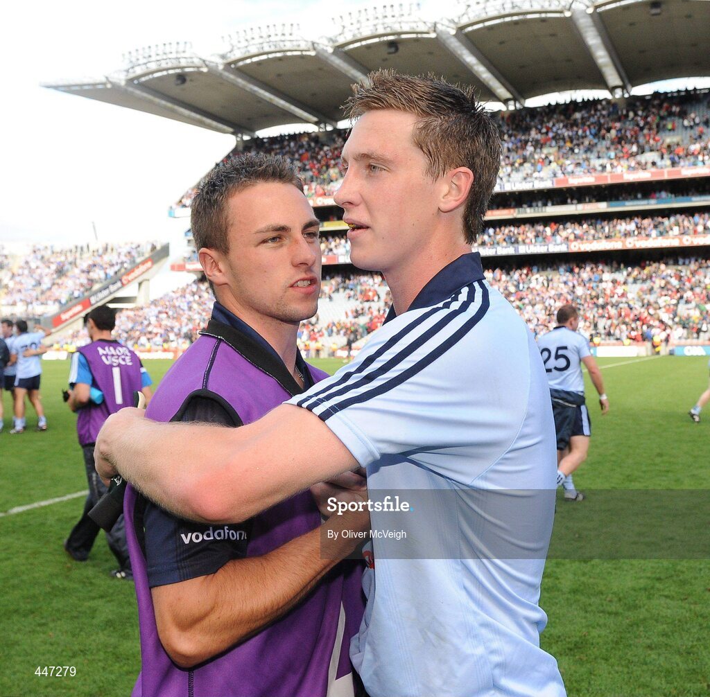 31 July 2010; Kevin Nolan, Dublin, celebrates after the game. GAA Football All-Ireland Senior Championship Quarter-Final, Tyrone v Dublin, Croke Park, Dublin. Picture credit: Oliver McVeigh / SPORTSFILE