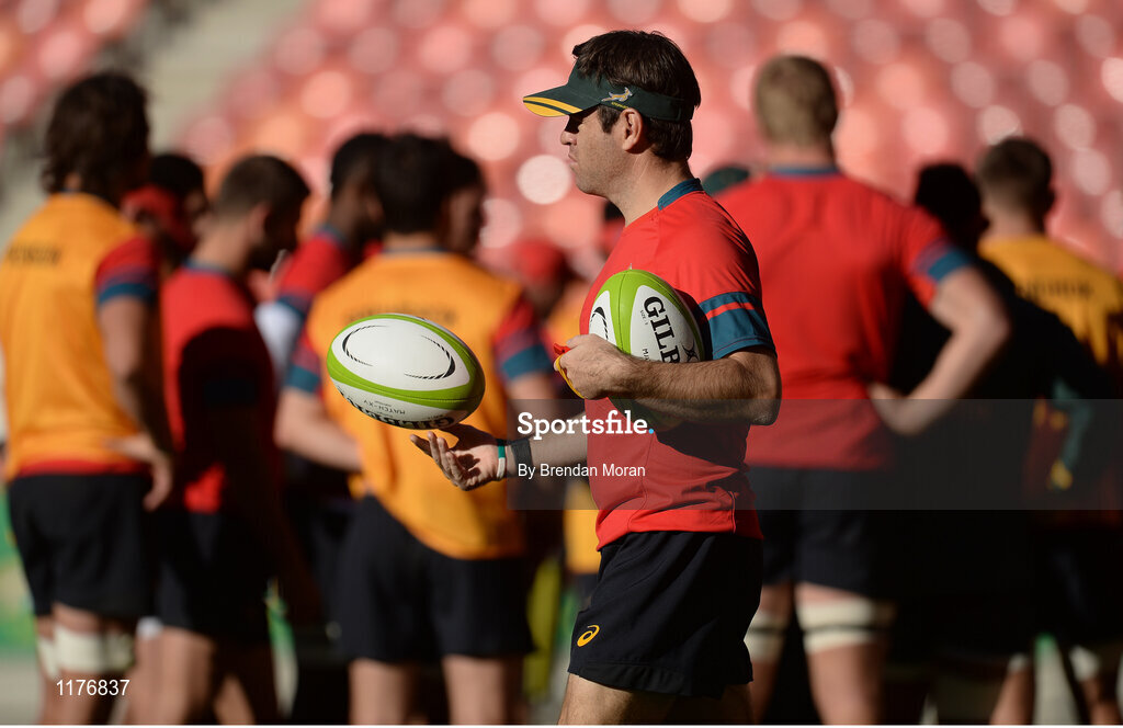 23 June 2016; South Africa assistant coach Johann van Graan during rugby squad training at the Nelson Mandela Bay Stadium, Port Elizabeth, South Africa. Photo by Brendan Moran/Sportsfile
