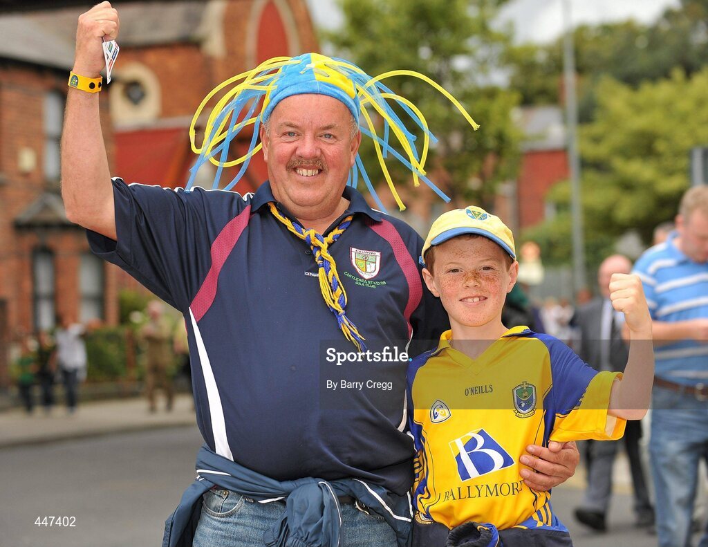 1 August 2010; Roscommon supporters Michael and Shane Keenan, 8, from Castlerea Co. Roscommon, show the thumbs up for their team ahead of the game. GAA Football All-Ireland Senior Championship Quarter-Final, Roscommon v Cork, Croke Park, Dublin. Picture credit: Barry Cregg / SPORTSFILE