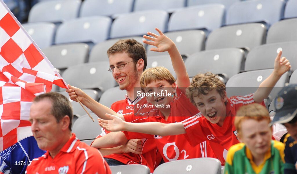 1 August 2010; Young Cork supporters at the game. Supporters at the GAA Football All-Ireland Senior Championship Quarter-Finals, Croke Park, Dublin. Picture credit: Oliver McVeigh / SPORTSFILE