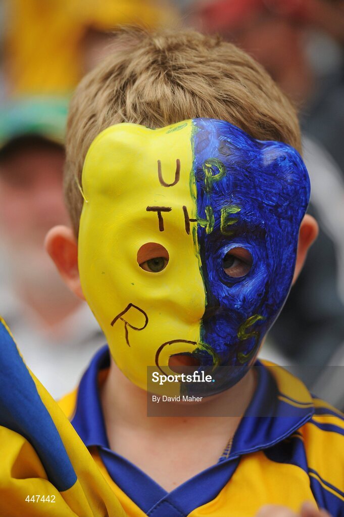 1 August 2010; Oisin Cregg, from Boyle, Co. Roscommon, cheers on his team . GAA Football All-Ireland Senior Championship Quarter-Final, Roscommon v Cork, Croke Park, Dublin. Picture credit: David Maher / SPORTSFILE