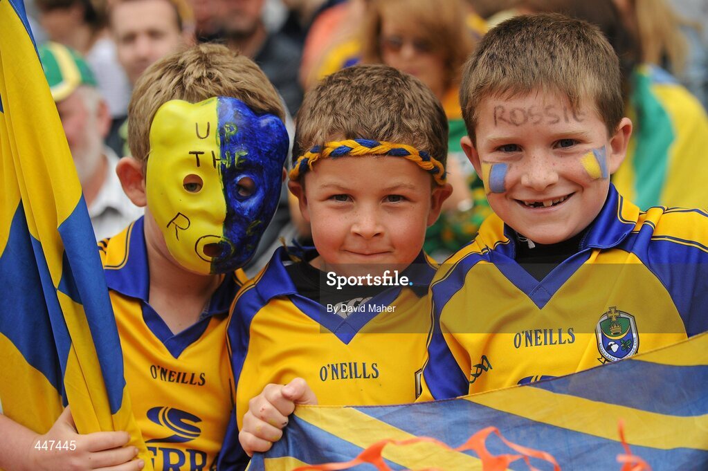 1 August 2010; Roscommon supporters left to right, Oisin Cregg, Dara Cregg and Cathal Feeley, all from Boyle, Co. Roscommon. GAA Football All-Ireland Senior Championship Quarter-Final, Roscommon v Cork, Croke Park, Dublin. Picture credit: David Maher / SPORTSFILE