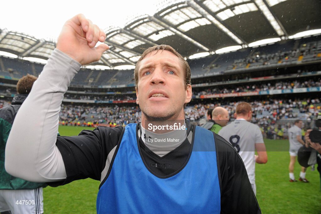 1 August 2010; Kieran McGeeney, Kildare manager, celebrates at the end of the game. GAA Football All-Ireland Senior Championship Quarter-Final, Meath v Kildare, Croke Park, Dublin. Picture credit: David Maher / SPORTSFILE