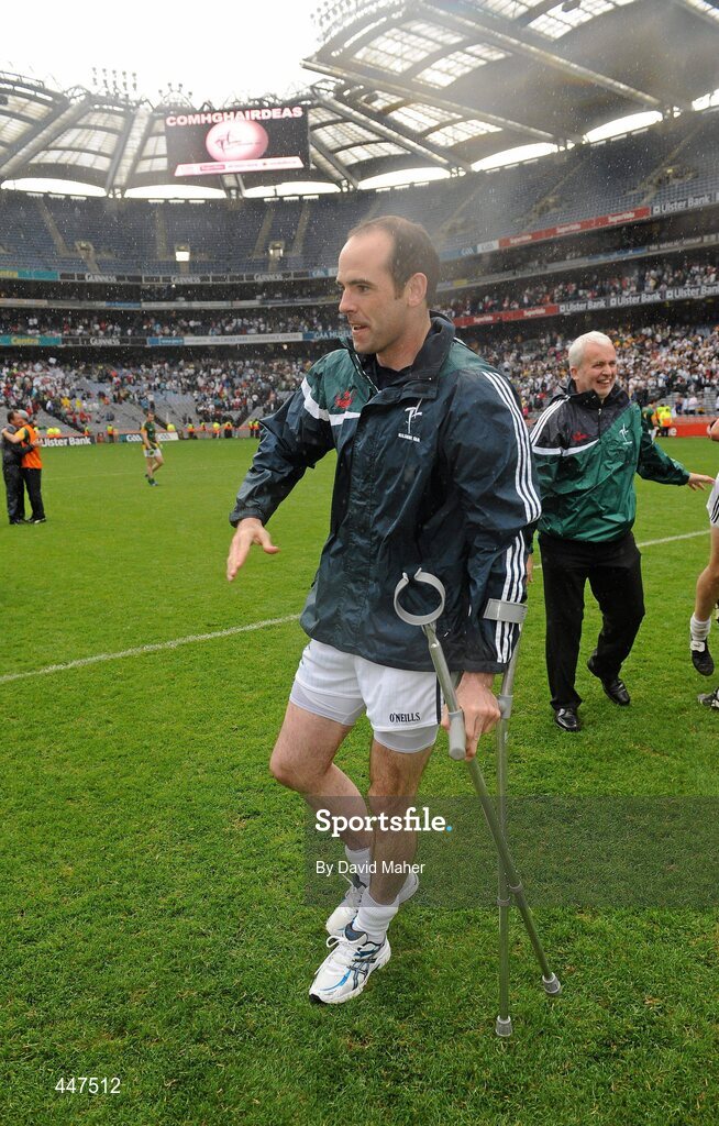 1 August 2010; Dermot Earley, Kildare, celebrates at the end of the game. GAA Football All-Ireland Senior Championship Quarter-Final, Meath v Kildare, Croke Park, Dublin. Picture credit: David Maher / SPORTSFILE
