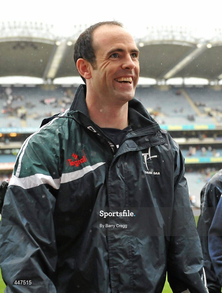 1 August 2010;  Kildare's Dermot Earley celebrates after the game despite being injured in the first have. GAA Football All-Ireland Senior Championship Quarter-Final, Meath v Kildare, Croke Park, Dublin. Picture credit: Barry Cregg / SPORTSFILE