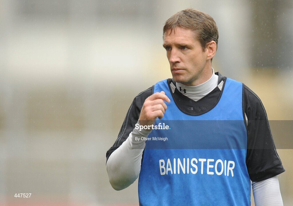 1 August 2010; Kildare manager Kieran McGeeney reacts in the closing minutes of the game. GAA Football All-Ireland Senior Championship Quarter-Final, Meath v Kildare, Croke Park, Dublin. Picture credit: Oliver McVeigh / SPORTSFILE