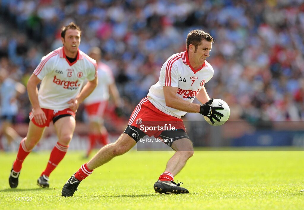 31 July 2010; Philip Jordan, Tyrone. GAA Football All-Ireland Senior Championship Quarter-Final, Tyrone v Dublin, Croke Park, Dublin. Picture credit: Ray McManus / SPORTSFILE