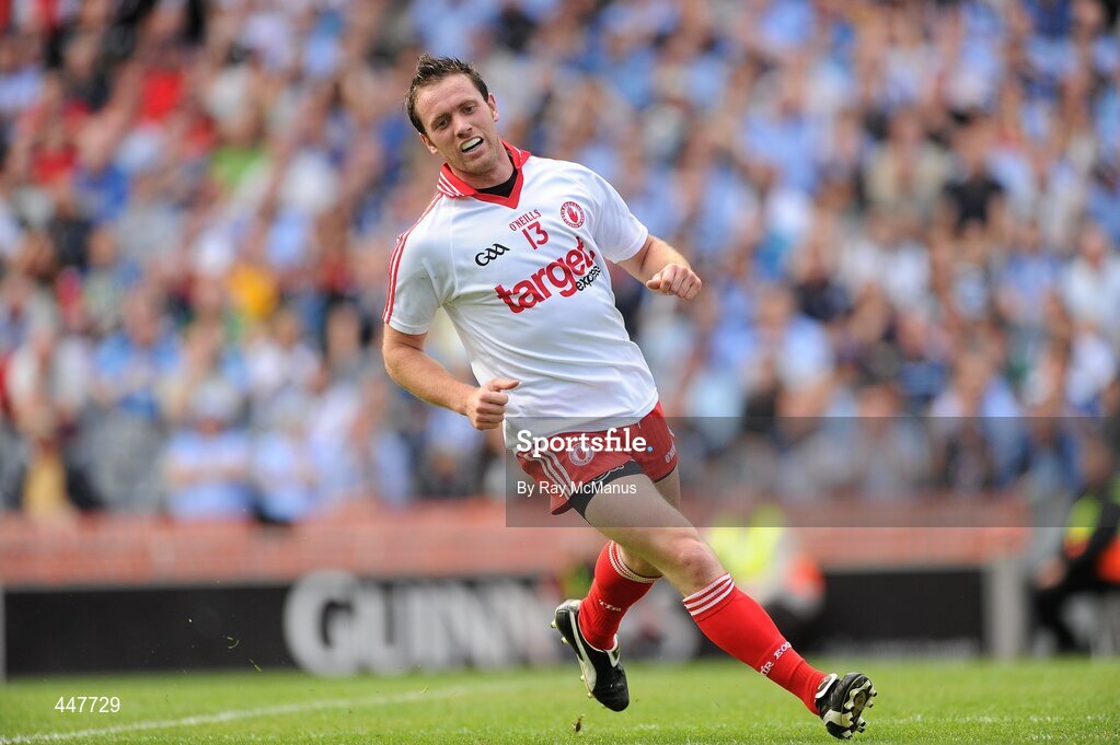 31 July 2010; Martin Penrose reacts after missing a scoring chance for Tyrone. GAA Football All-Ireland Senior Championship Quarter-Final, Tyrone v Dublin, Croke Park, Dublin. Picture credit: Ray McManus / SPORTSFILE