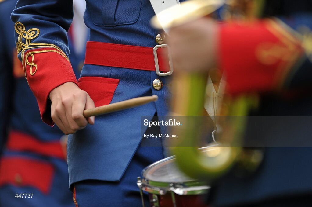 31 July 2010; The uniform detail on a member of the Artane School of Music. GAA Football All-Ireland Senior Championship Quarter-Final, Tyrone v Dublin, Croke Park, Dublin. Picture credit: Ray McManus / SPORTSFILE