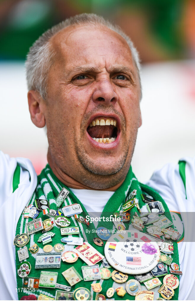 26 June 2016; A Republic of Ireland supporter ahead of the UEFA Euro 2016 Round of 16 match between France and Republic of Ireland at Stade des Lumieres in Lyon, France. Photo by Stephen McCarthy/Sportsfile