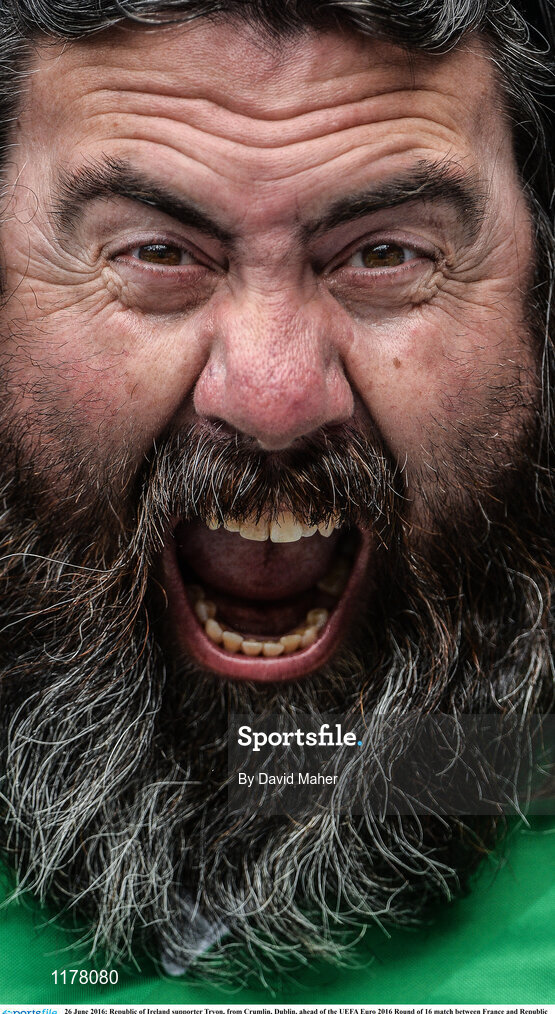 26 June 2016; Republic of Ireland supporter Tryon, from Crumlin, Dublin, ahead of the UEFA Euro 2016 Round of 16 match between France and Republic of Ireland at Stade des Lumieres in Lyon, France. Photo by David Maher/Sportsfile