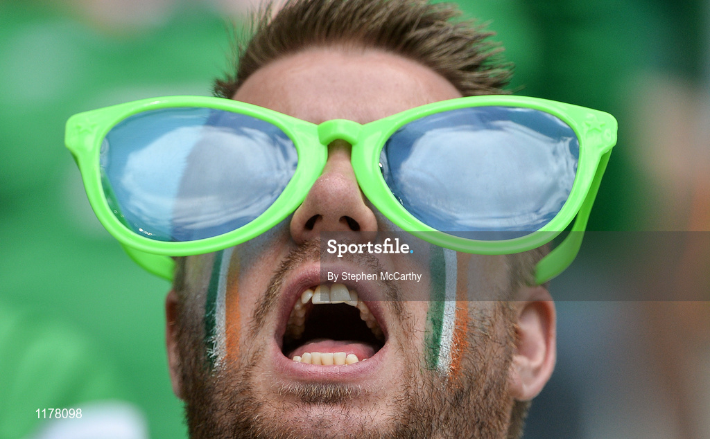 26 June 2016; A Republic of Ireland supporter ahead of the UEFA Euro 2016 Round of 16 match between France and Republic of Ireland at Stade des Lumieres in Lyon, France. Photo by Stephen McCarthy/Sportsfile
