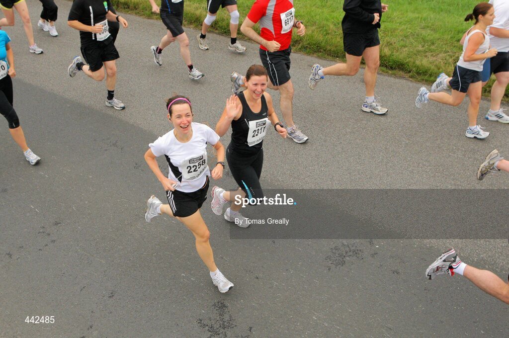 18 July 2010; Aine McCarthy, Sandyford, left, and Deirdre Kennedy, Tallaght, in action during the Lifestyle Sports - adidas Irish Runner 5 mile. Phoenix Park, Dublin. Picture credit: Tomas Greally / SPORTSFILE
