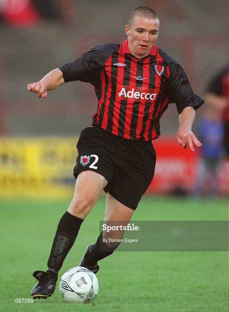 11 July 2001; Brian Shelley of Bohemians during the UEFA Champions League First Qualifying Round First Leg match between Bohemians and FC Levadia Maardu at Dalymount Park in Dublin. Photo by Damien Eagers/Sportsfile