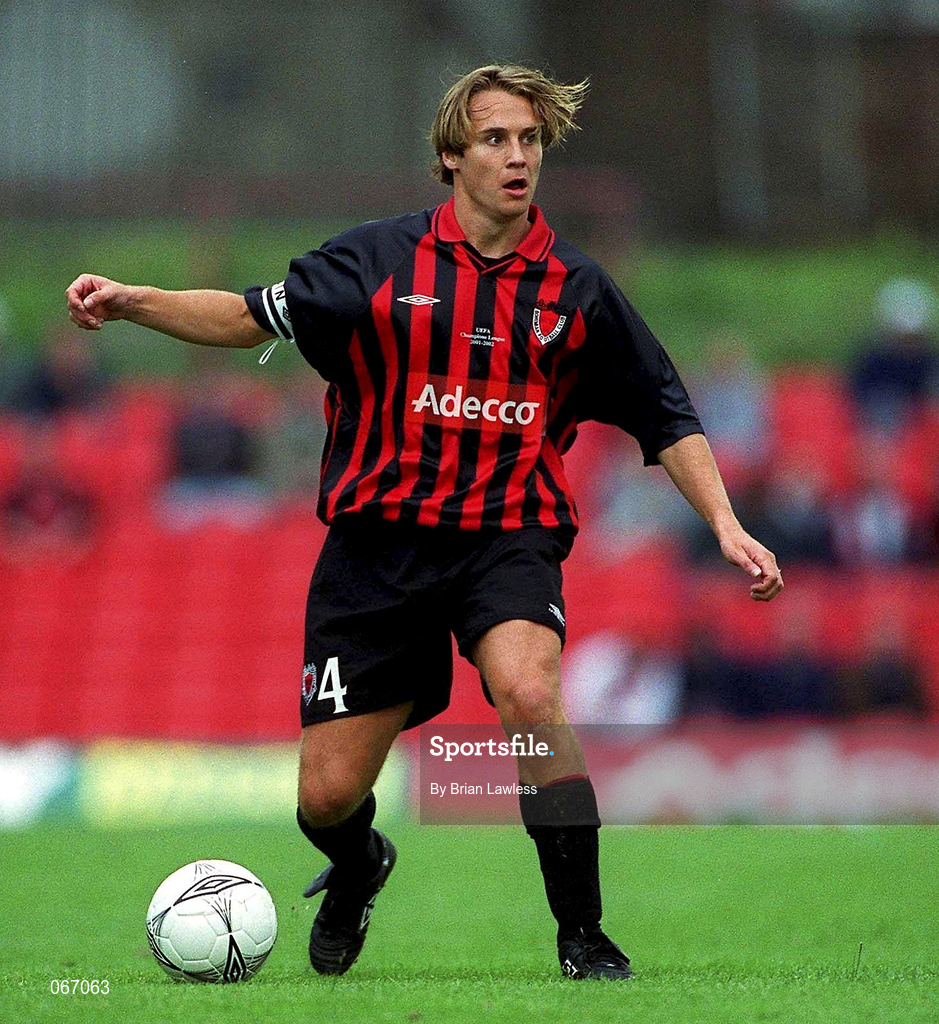 11 July 2001; Kevin Hunt of Bohemians during the UEFA Champions League First Qualifying Round First Leg match between Bohemians and FC Levadia Maardu at Dalymount Park in Dublin. Photo by Brian Lawless/Sportsfile