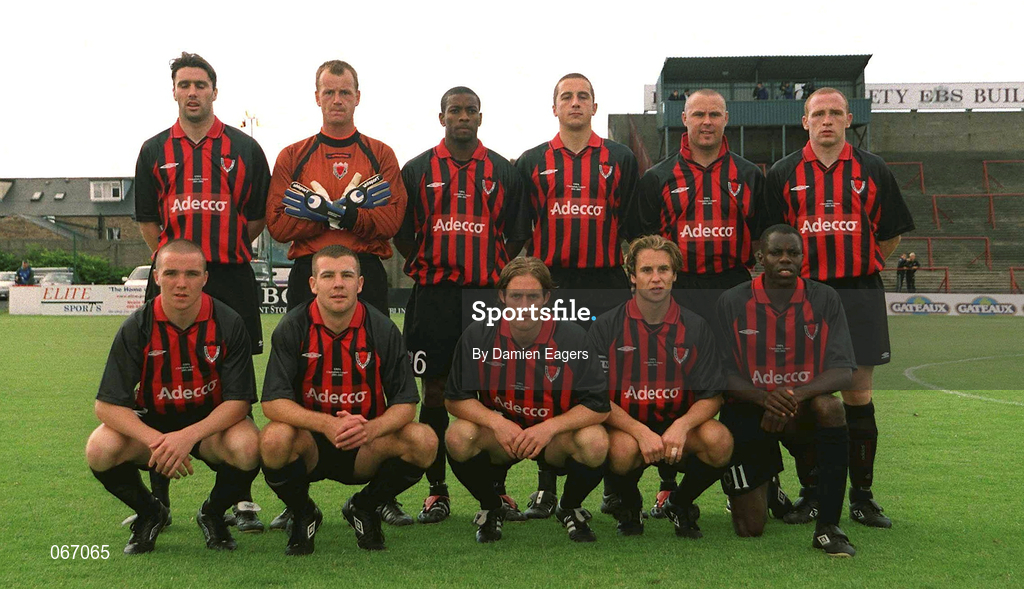 11 July 2001; The Bohemians team prior to the UEFA Champions League First Qualifying Round First Leg match between Bohemians and FC Levadia Maardu at Dalymount Park in Dublin. Photo by Damien Eagers/Sportsfile