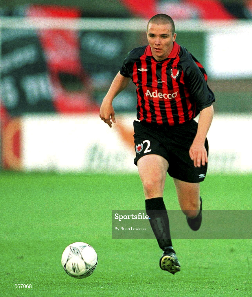 11 July 2001; Brian Shelley of Bohemians during the UEFA Champions League First Qualifying Round First Leg match between Bohemians and FC Levadia Maardu at Dalymount Park in Dublin. Photo by Brian Lawless/Sportsfile