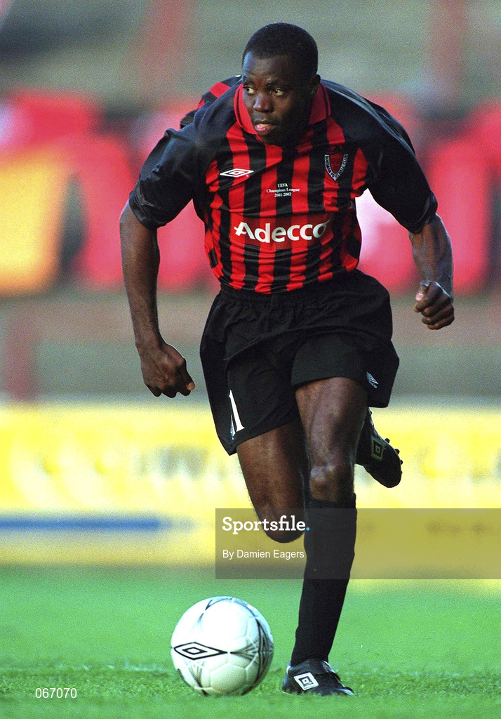 11 July 2001; Mark Rutherford of Bohemians during the UEFA Champions League First Qualifying Round First Leg match between Bohemians and FC Levadia Maardu at Dalymount Park in Dublin. Photo by Damien Eagers/Sportsfile