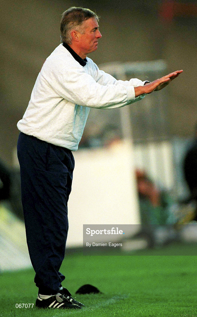 11 July 2001; Bohemians manager Pete Mahon during the UEFA Champions League First Qualifying Round First Leg match between Bohemians and FC Levadia Maardu at Dalymount Park in Dublin. Photo by Damien Eagers/Sportsfile