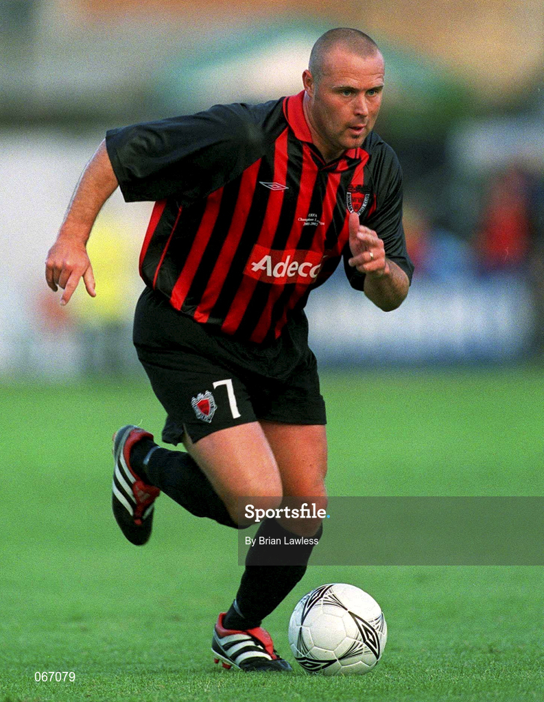 11 July 2001; Paul Byrne of Bohemians during the UEFA Champions League First Qualifying Round First Leg match between Bohemians and FC Levadia Maardu at Dalymount Park in Dublin. Photo by Brian Lawless/Sportsfile