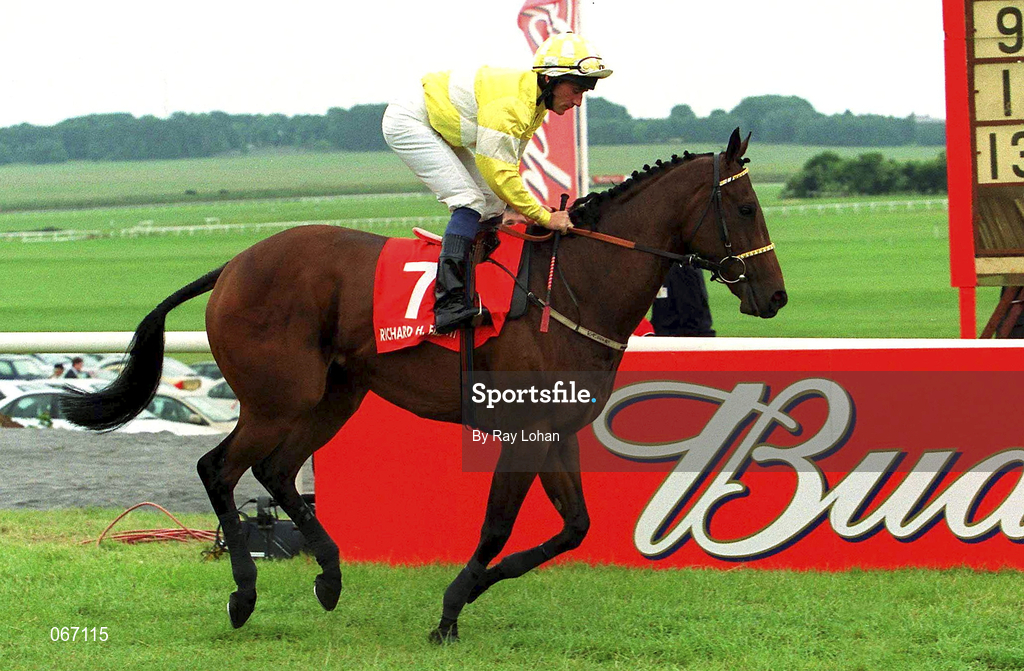 1 July 2001; Ivory's Joy, with John Egan up, canters to the start prior to the Richard H. Faught Memorial Stakes at the Curragh Racecourse in Kildare. Photo by Ray Lohan/Sportsfile